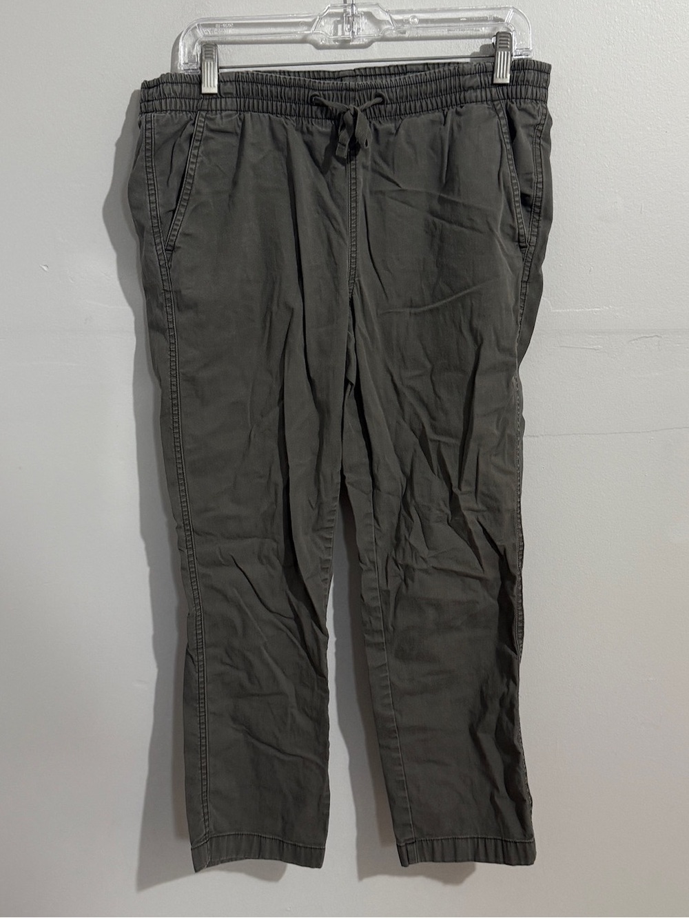 LL Bean Lakewashed Chino Pants Womens 8 Favorite Fit Gray Pull On Straight Leg